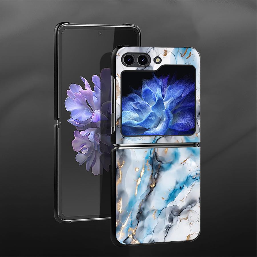 Мраморный чехол для Samsung Galaxy Z Flip 7 6 5 4 3 Flip3 Flip5 Flip7 FE Flip4 Flip6 Задняя крышка телефона Funda
