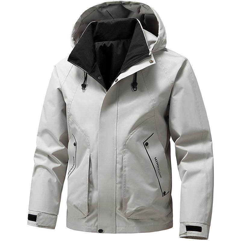 2025 Spring Hooded Casual Soft Shell Jacket - Unisex American Style with Large Pockets