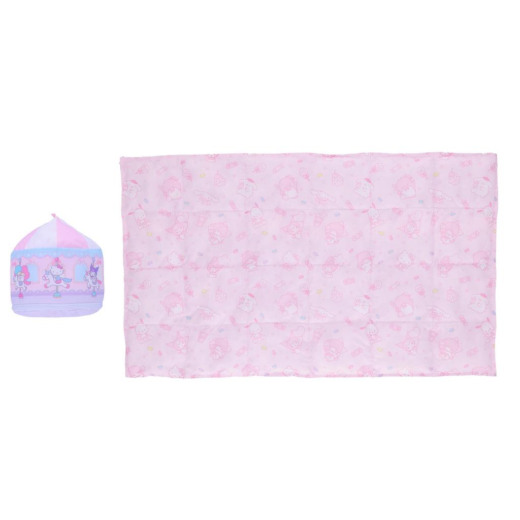 Marushin Sanrio Characters Blanket with Cute and Made with Mitt Stylish Winter Product 3805002300 Merry-Go-Round Pouch, Fluffy, Fabric, Item, Number