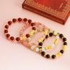 Gold Sand Double Pixiu Imitation Agate Chalcedony Bracelet for Women New Transformation & Fortune Bead Jade Imitation Garnet Bracelet