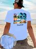 2026 Summer Unisex Casual Fashion Letter Pattern Loose Tshirt Beach Theme Suitable For Daily Casual Wear Material Trendy