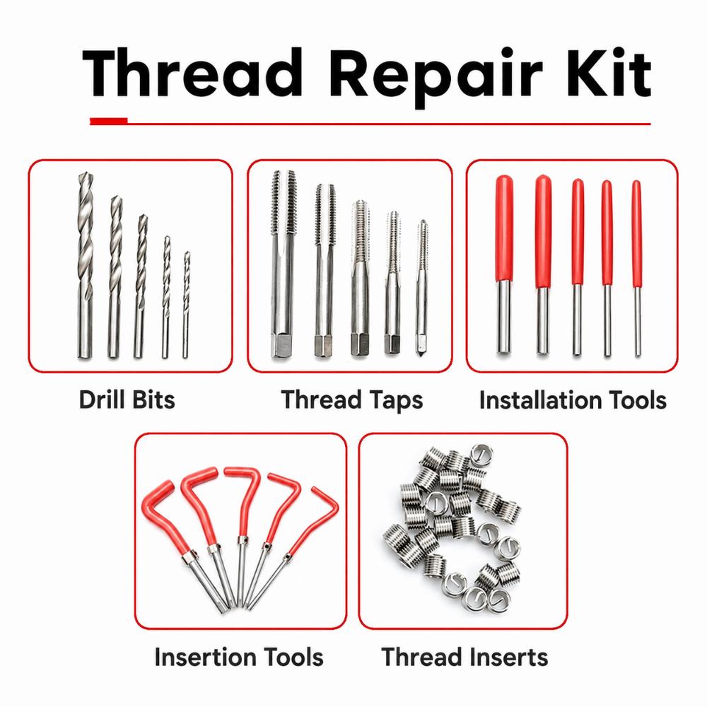 131Pcs/Box Auto Use Auto Thread Tool Fast Tap Craft Engine Repair Kit Tap Tool Set Vehicle Service