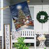 Charming Double-Sided Christmas Garden Flag , Featuring Snowman & Tree Design, Durable Polyester, Perfect for Outdoor and Yard Decor