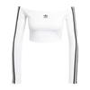 Womens Adicolor Off Shoulder Long Sleeve Long-Sleeve Top White Women Streetwear JD0275