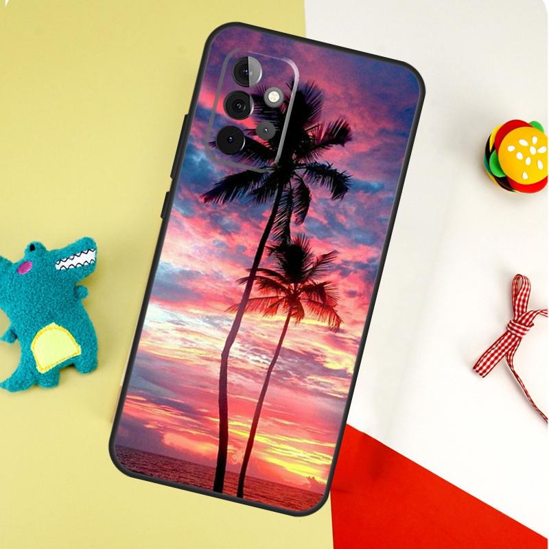 Летний Пляж Закат Пальма Для Samsung Galaxy A22 A32 A52 A54 A34 A14 A55 A35 A15 A53 A33 A13 A05 A06 A16 Чехол для Телефона