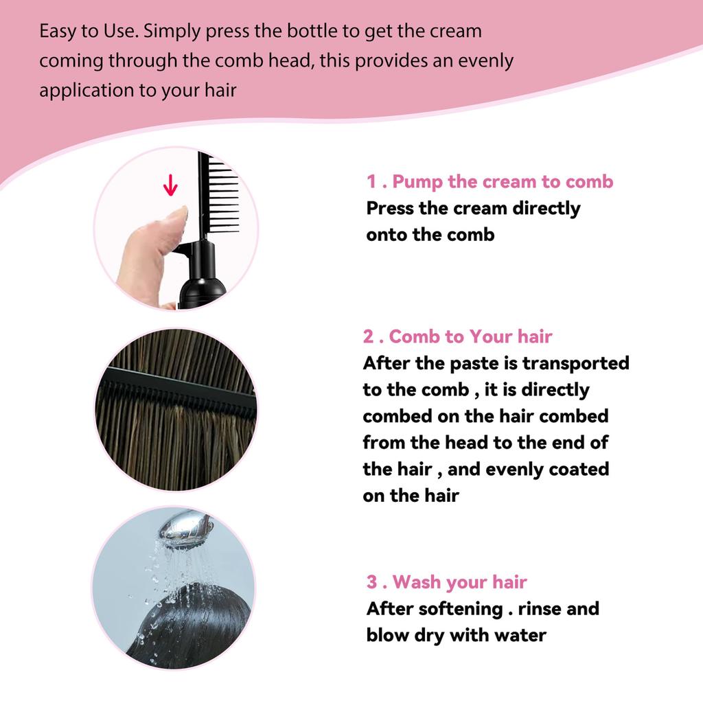 EELHOE Straight Hair Cream Hair Straightening Protein Treatment 1 Step Protein Smoothing Professional Results Straight 150ml