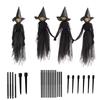 Halloween LED Scream Witch Decor with Voice Control Light Up Screaming Witch Decor Scary Witch Stake Decor for Garden Party