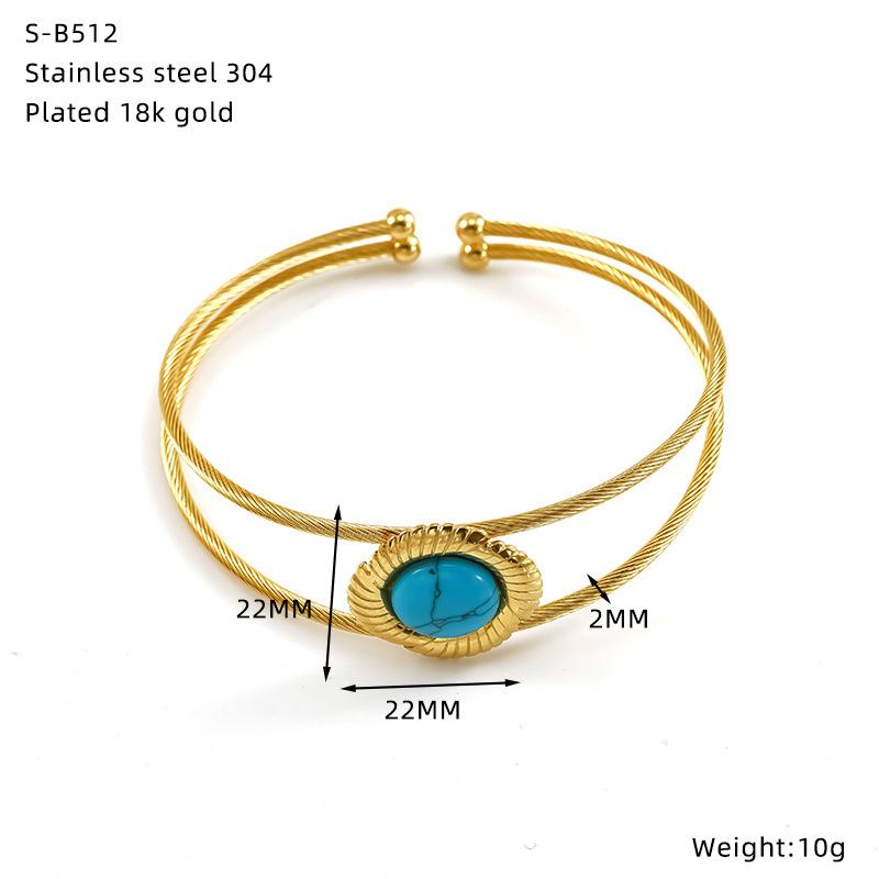 Золотой браслет из титановой стали не тускнеет дизайн с бирюзой простой роскошный браслет браслет
