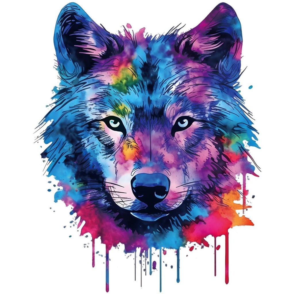 1/2pcs Vivid Fierce Wolf Face Heat Transfer Sticker, DIY Animal Iron-On Decals For Clothes, T-Shirt, Pillow Decorating, Clothing Supplies & Appliques