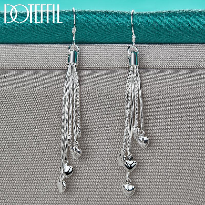 Очаровательные серьги-сердечки серебряные модные подарочные украшения