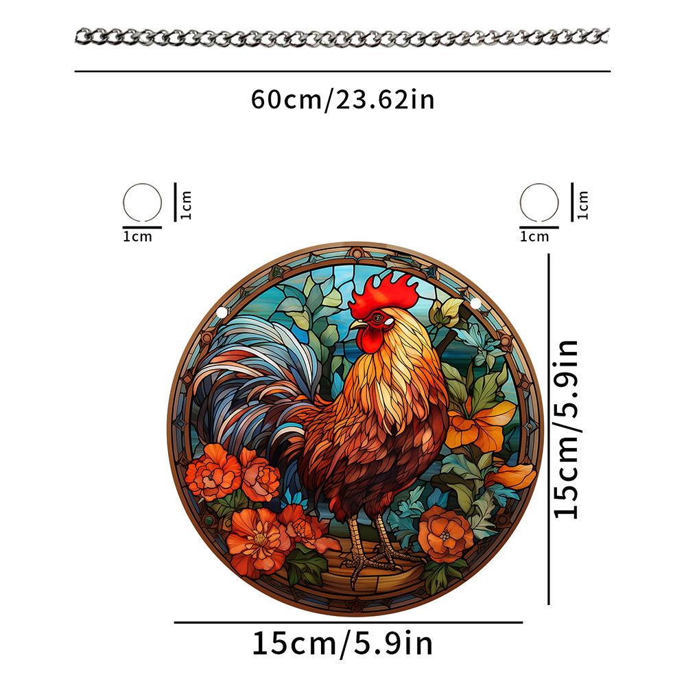 Витражная панель-ловец солнца с колибри, настенный/дверной подвесной декор, птицы, круглый, расписанный акрилом, подвеска для окна, украшение для дома/комнаты