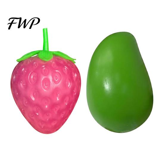 Anxiety Relief Hand Toys 1/2Pcs Color Changing Fruit Squeeze Toy, Simulated Mango Stress Portable Decompression Gadgets Slow Rebound Strawberry