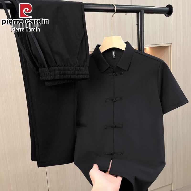 Pierre Cardin Мужской летний комплект в китайском стиле с коротким рукавом