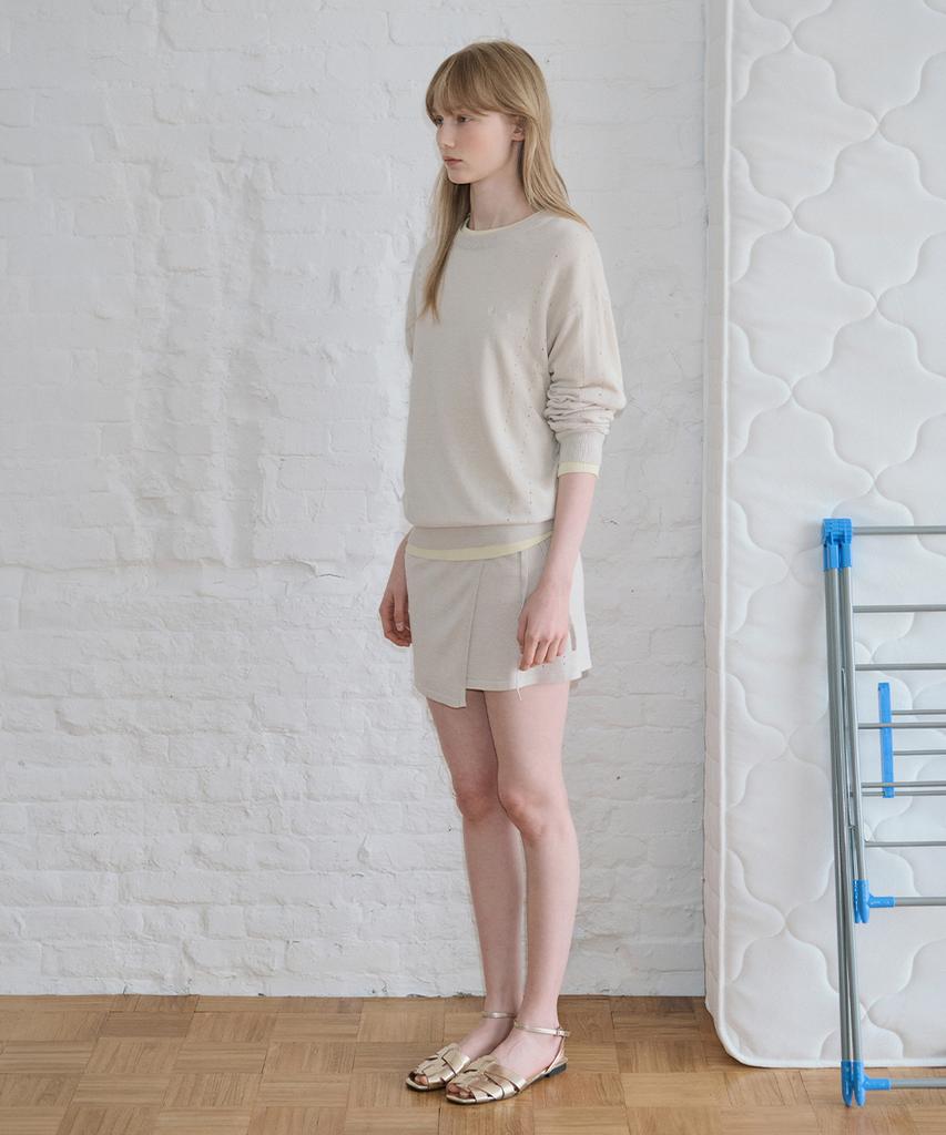 Sinun Sheer Layered Skirt (Light Grey)