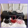 Mini Pu Butterfly Knot Handbag With Pearl Pendant For Casual Urban Women