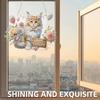 2D Flat DIY Diamond Art Pendant Window Hanging Art for Home Decor (Happy Cat)