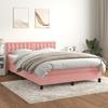 3141550 vidaXL Divan Bed with Mattress Pink 140x200 Cm Velvet