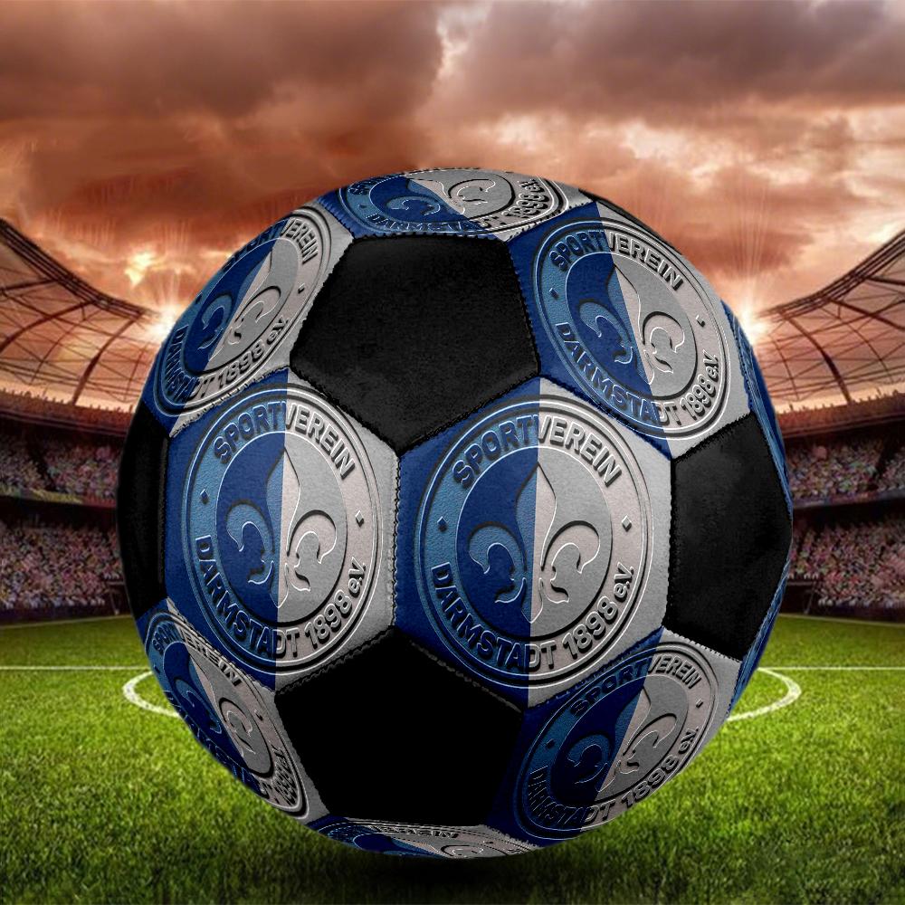 SV Darmstadt 98 Футбольный мяч для зала Цветной Машинная строчка ПВХ Размер 5 Командные тренировки Готов к соревнованиям Прочный Высокий отскок Крутой спортивный подарок
