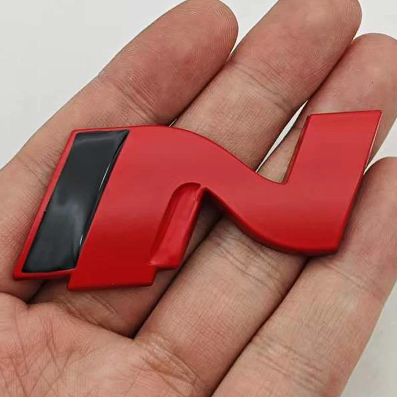 3D Metal Car Styling N Logo Badge Rear Boot Trunk Emblem Sticker Decal For Hyundai i20 i30 Sonata Kona Elantra Tuson Accessories DD6