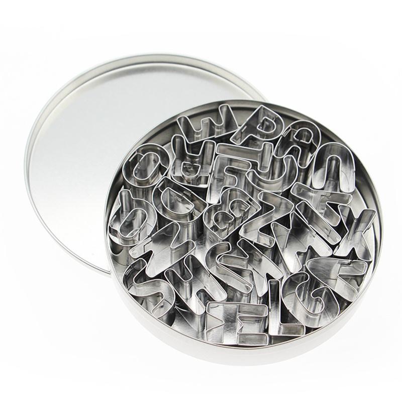 26 Alphabet Cookies Cutters Stainless Steel A-Z Mini Shape Biscuits Mold (BPA Free, No FDA)