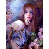Full 5D Diy Diamond Painting Cartoon Wolf Girl Embroidery Cross Stitch Home Decor Handmade Gift
