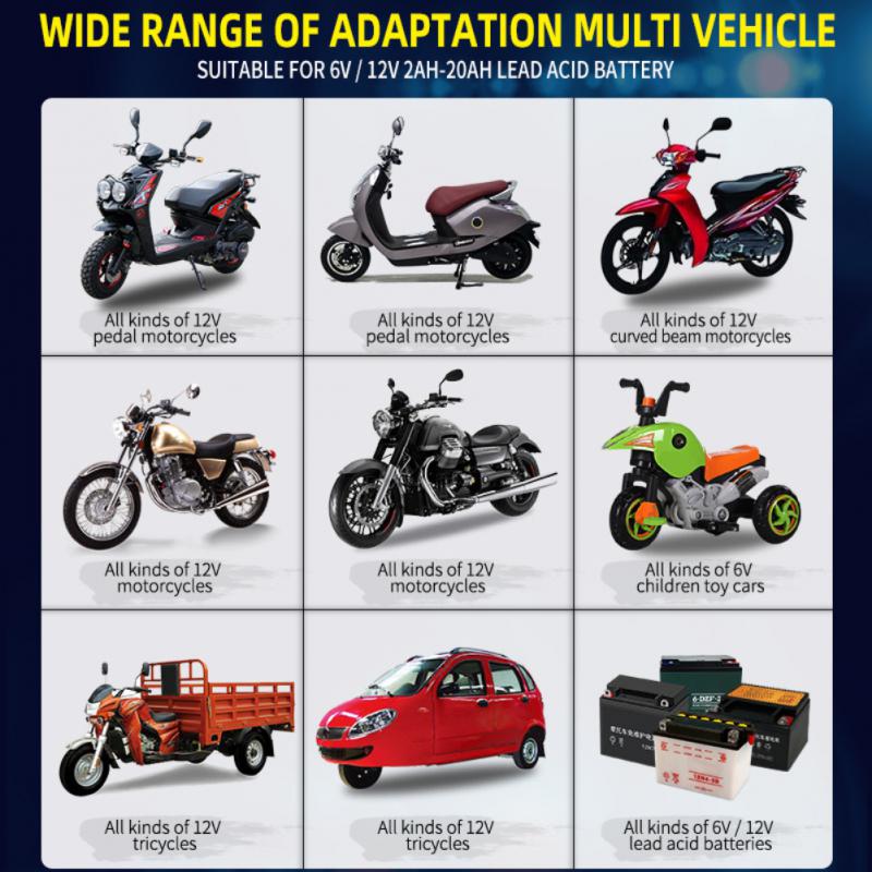 Автоматическое зарядное устройство для автомобильного аккумулятора 2A 6V 12V - Acid GEL AGM Wet Calcium Deep Cycle VRLA Pulse Repair с ЖК-дисплеем