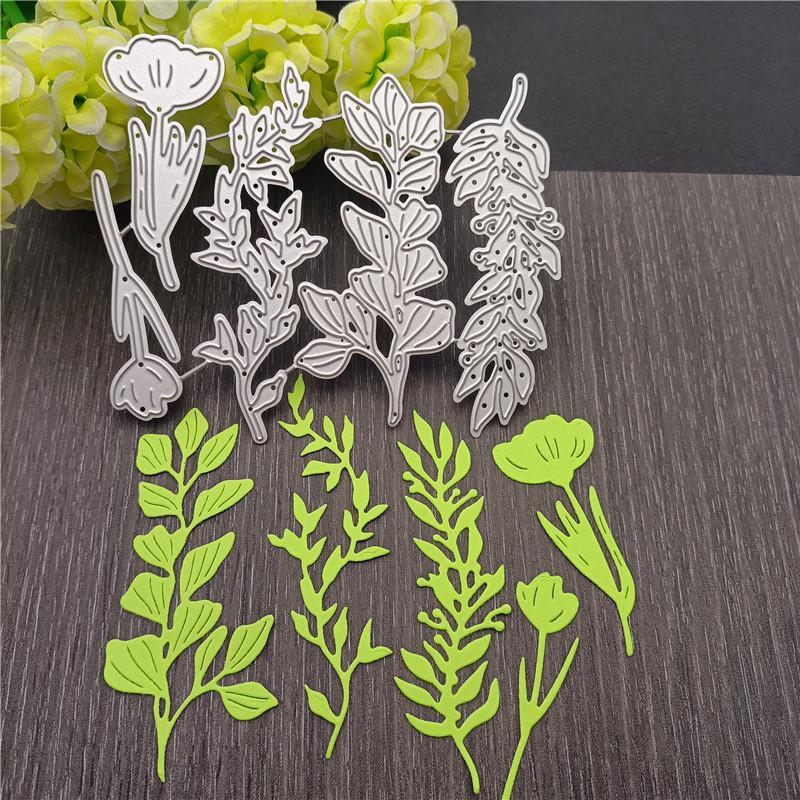 Листья цветок металлические режущие штампы ремесло высечка тиснение карты сделать трафарет