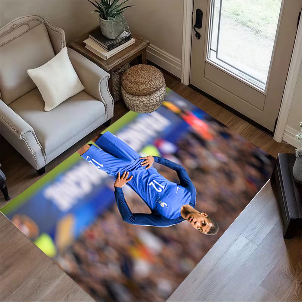 France Football Star Floor Rug Office Rug Suitable for Living Rooms Kitchen Bedrooms Outdoor Antislip Carpet Office home decor