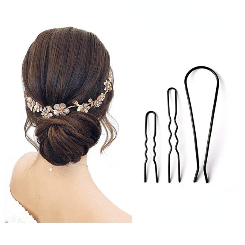 Набор шпилек U-образные заколки для волос, заколки для женщин и девочек, металлические черные заколки для волос, заколки для волос, аксессуары для укладки волос
