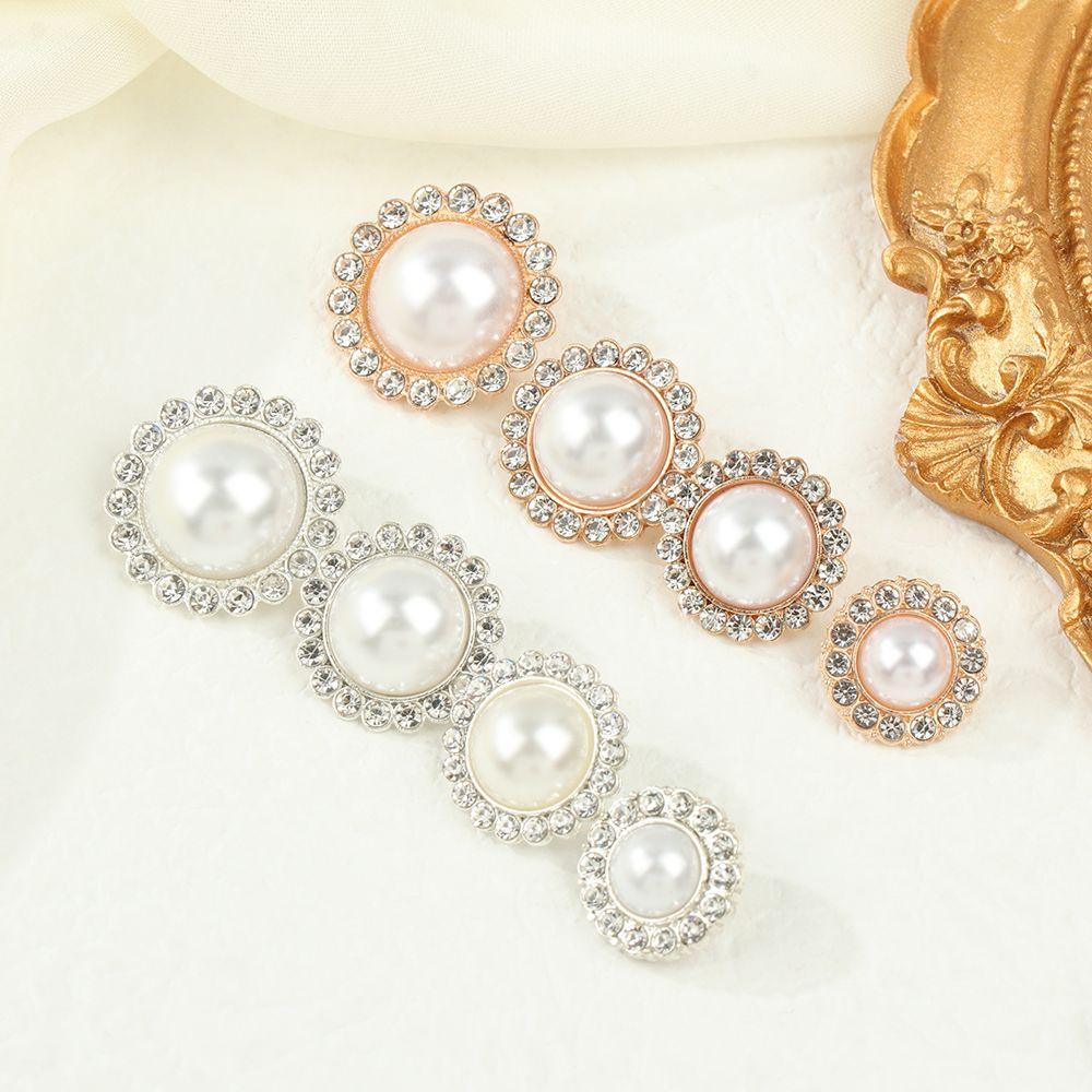 DIY Sewing Button Shirt Buttons Shiny Rhinestone Pearl Clothing Buttons Sewing Accessories