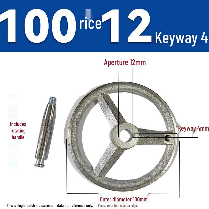 Chrome-Plated Cast Iron Handwheel with Square and Round Corrugated Edges for Industrial Machine Tools