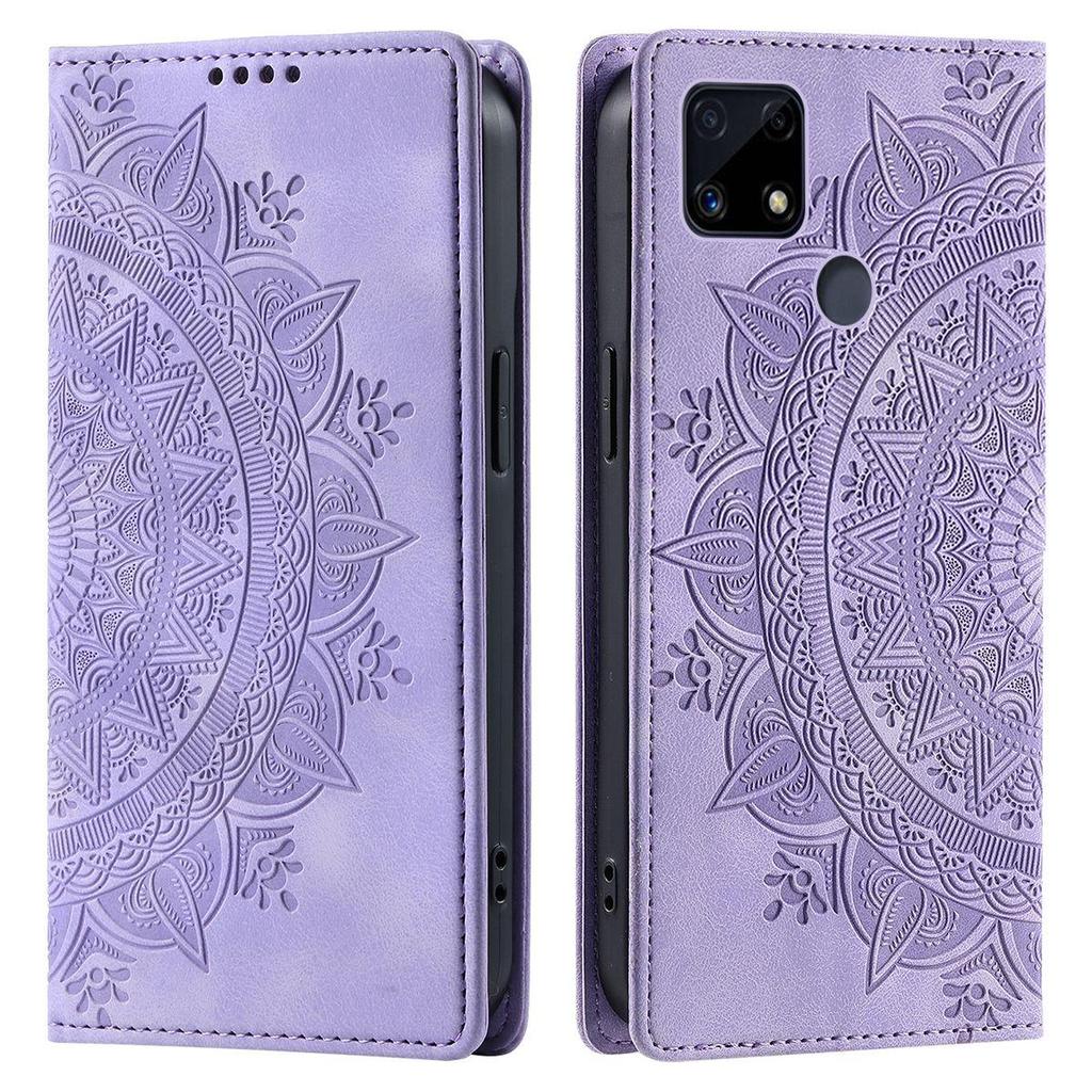 Для realme C25s, C21, C15, Narzo 50A 30A 20, Чехол-книжка из PU-кожи с тиснением "Мандала", с магнитной застежкой