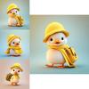 Little Yellow Duck Wearing Hat Car Pendant With Acrylic Flat Surface Finish For Vehicle Interior Enhancement