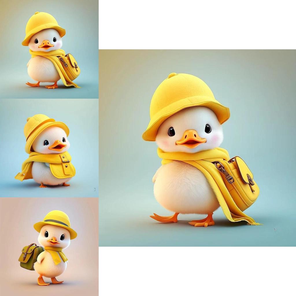 Little Yellow Duck Wearing Hat Car Pendant With Acrylic Flat Surface Finish For Vehicle Interior Enhancement
