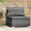 VidaXL Garden Center Sofa with Cushions Grey Wicker