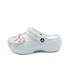 Classic Platform Lined Clog Childish Green EVA Hole Shoes Unisex Styles White and Green