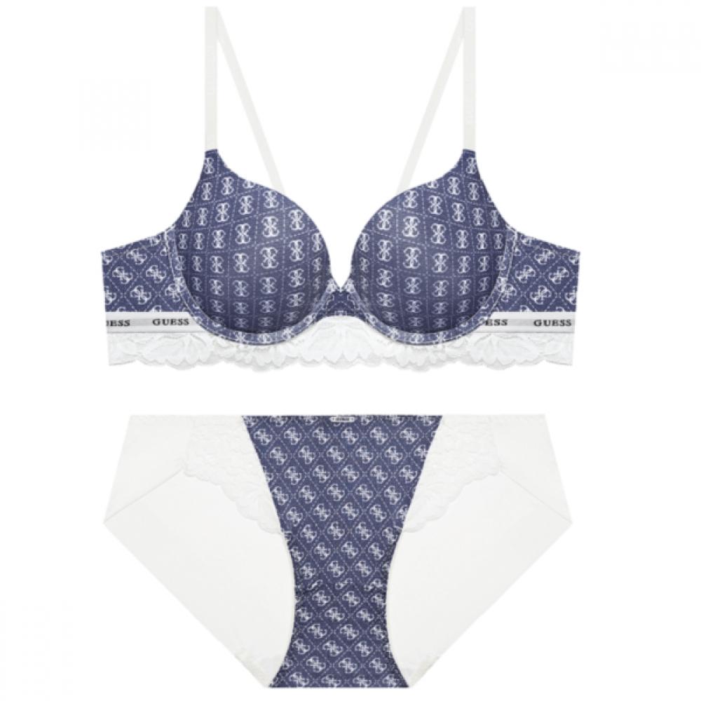 Guess Denim Symbol Logo Point Bra + Panty Set Ny Gcwbr144 Bp144