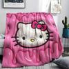 1 шт. Фланелевое одеяло с милым принтом Hello Kitty, Высокое качество, Для всех сезонов, Декор для дома, Тепло и уют, Идеально для рождественских подарков