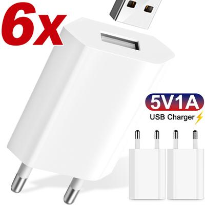 1/3/6 шт. EU Plug 5V 1A USB зарядные устройства универсальные настенные зарядные устройства для телефонов адаптеры для iPhone Samsung IPad Google зарядное устройство адаптер питания