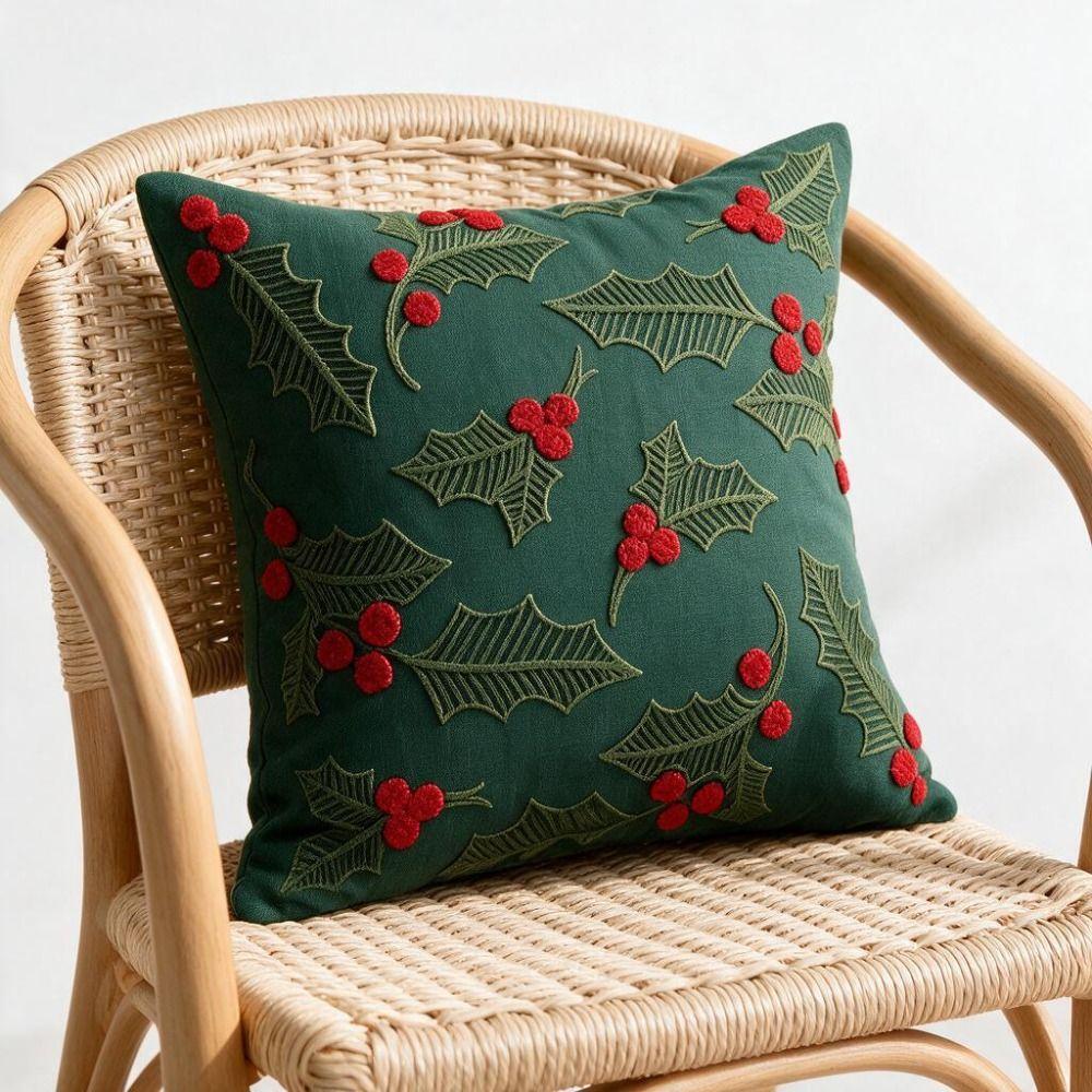 Christmas Tree/Leaf Xmas Decorative Cushion Cover Washable Sofa Pillowcase Bedroom