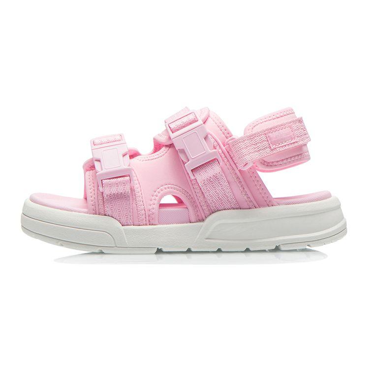 Li Ning Coca Mountain Series Functional Soft Sole Sports Sandals Kids Sandals Pink White YKUR010-2