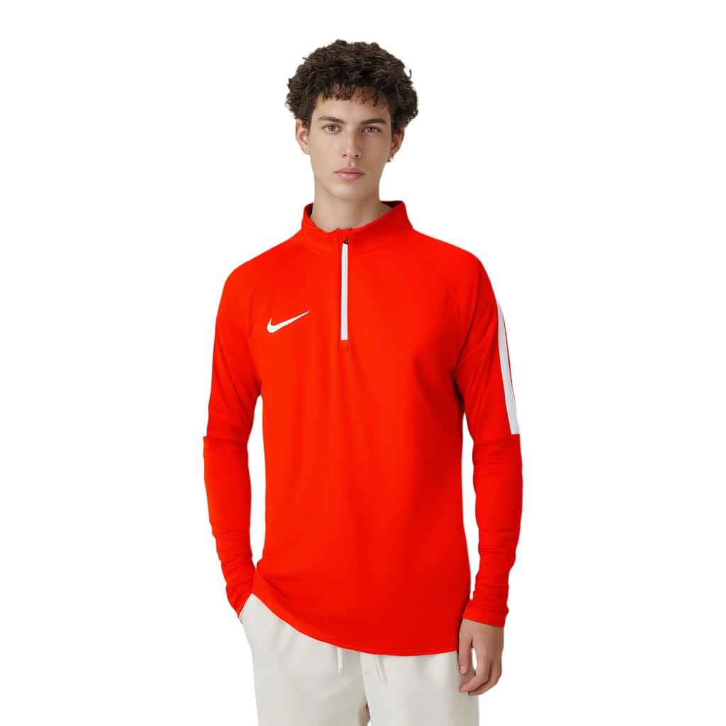 Nike Быстросохнущий трикотажный топ для бега с длинным рукавом, мужские топы, оранжево-красный 839347-842