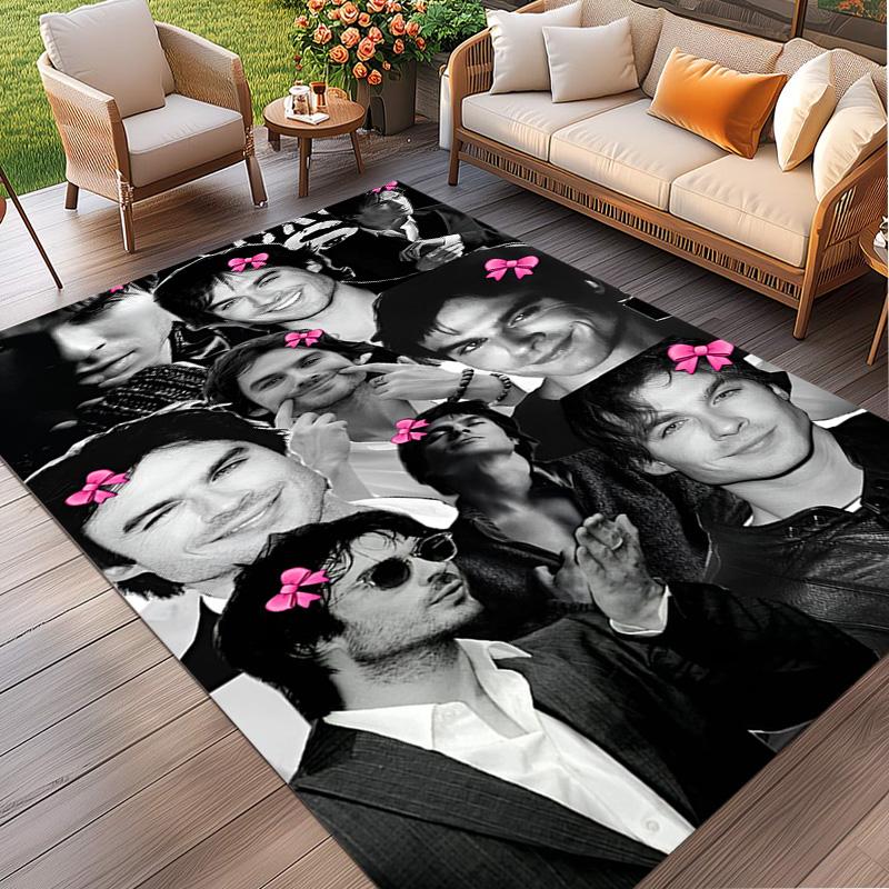 Damon Salvatore Print Rug, Washable Floor Carpet, For Entryway Dorm Laundry Room Office Study, Home Decor Birthday Christmas Gift