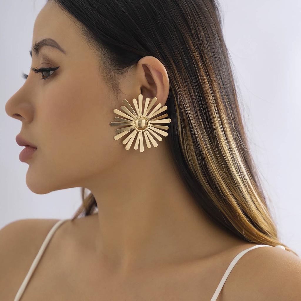 Серьги творческой личности, модные женские ювелирные аксессуары, серьги-гвоздики с подсолнухом