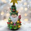 Lighted Up Santa Christmas Tree Decor 11 Inch Resin Old Man Christmas Tree Light with Multicolored Lights And Star Topper for Holiday Tabletop Decor