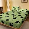 1 Cartoon Cute Animal Cat Printed Matte Fitted Sheet, Bedroom Printed Bed Cover, Bedding (excluding Pillowcases)