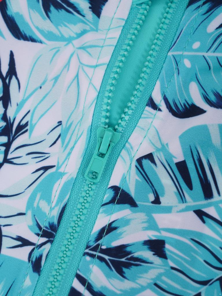 Детская рубашка с длинными рукавами и молнией с принтом для девочек, защитный купальник от солнца, купальный костюм