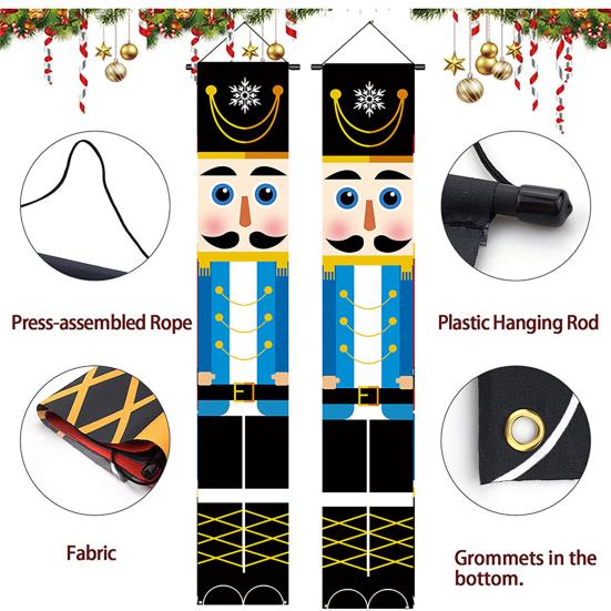 1 пара баннер-солдат из орехового дерева, рождественский знак на крыльце, дверной подвесной баннер с Рождеством на Рождество, домашний декор