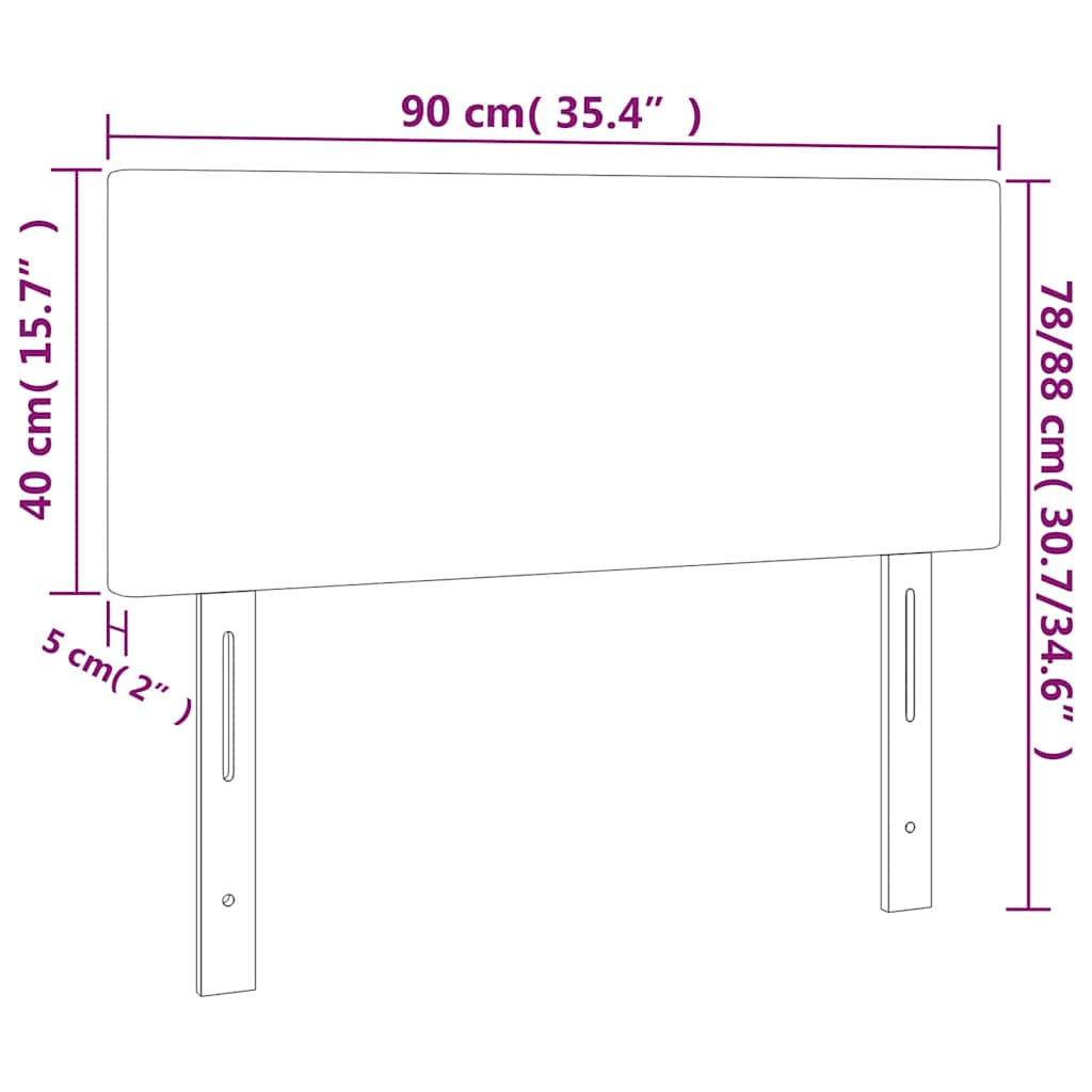 vidaXL LED Kopfteil Hellgrau 90x5x78/88 cm Stoff