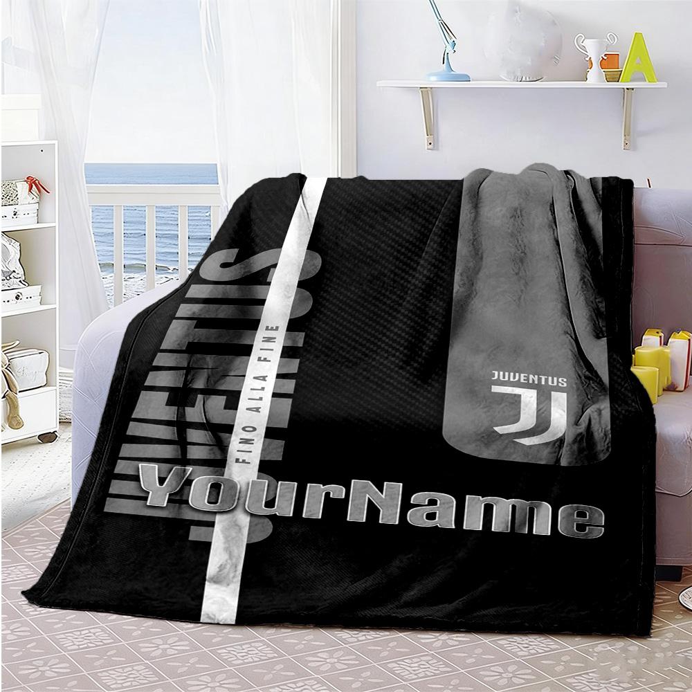 Juventus Customize Text Blanket Multi-purpose Customizable Blanket Soft & Cozy for Livingroom Picnics Living Room Seaside Ideal for All Seasons
